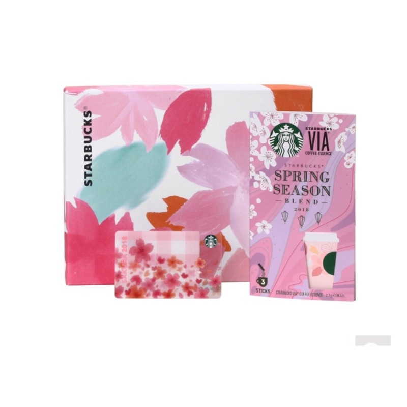 日本星巴克STARBUCKS 2018網路限定櫻花隨行卡禮盒