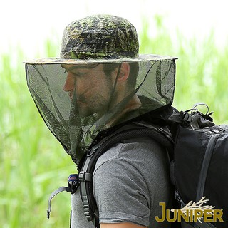 JUNIPER抗UV可收納防蜂/防蚊蟲遮陽迷彩蚊帳帽-J7567