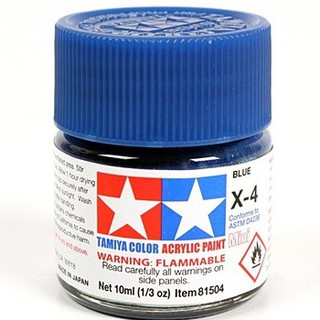 TAMIYA 田宮 81504 模型 耗材 水性漆 X-4 亮光藍 10ml 萬年東海