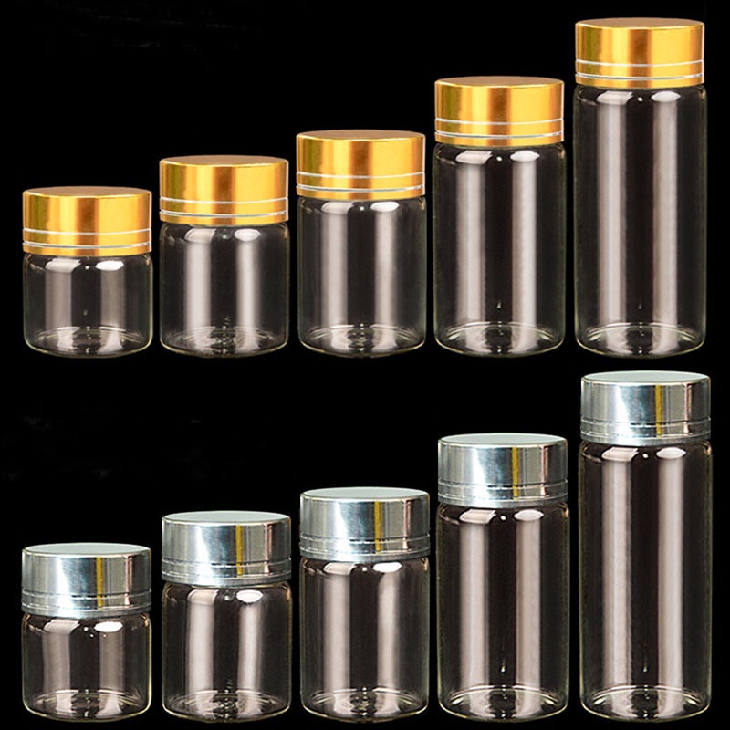 5ml/6ml/7ml/10ml/14ml 玻璃瓶帶鋁蓋小迷你玻璃罐