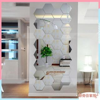 ஐ初暖2 12塊六角形3d鏡子家居裝飾客廳鏡面牆貼壁貼壁紙萬用鏡面貼鏡面裝飾浴室鏡面貼衣櫃穿衣鏡鏡子墻紙 蝦皮購物