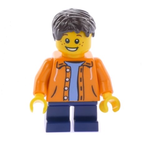 LEGO 樂高 31053 橘色夾克 深棕色頭髮 深藍腳 小男孩 全新品 單人偶, 樹屋冒險 城市