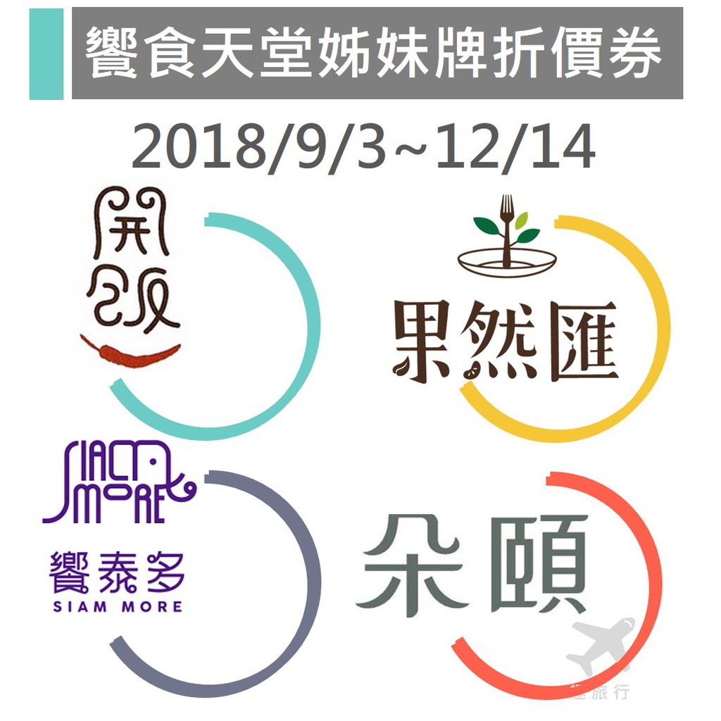 【2018新券!】饗食天堂姊妹牌(開飯川食堂、果然匯、朵頤、饗泰多、大口吃) 平日消費滿2000折500元券