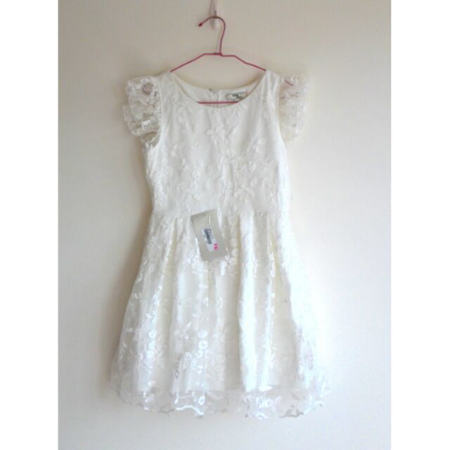 白色歐根紗小禮服式洋裝