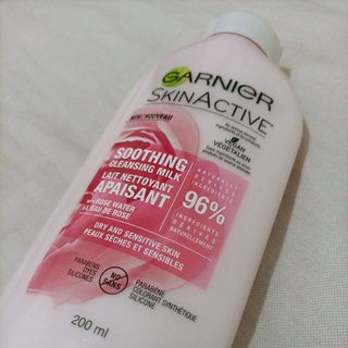 法國製 Garnier Rose Cleansing Milk 卡尼爾卸妝乳 玫瑰嫩白保濕 新品