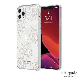 Kate Spade iPhone 11 Pro Max Hollyhock Floral 白色大花透明殼+小鑲鑽