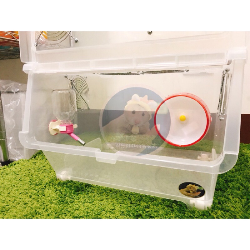 小恐龍阿圈與鼠妹妹的寄宿窩—倉鼠整理箱改造。LF607倉鼠整理箱客製化改造