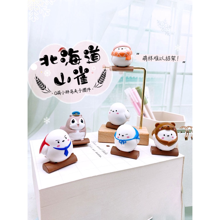 現貨bandai萬代扭蛋日本北海道山雀可愛小胖鳥銀喉長尾動物3擺件ˇ 蝦皮購物