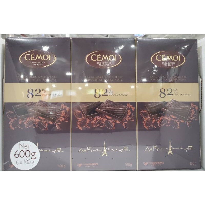 【小如的店】COSTCO好市多代購~法國進口 CEMOI 82%黑巧克力(100g*6片) 133667