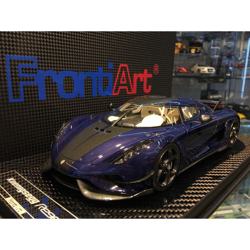 吉華科技@ 1/18 FrontiArt Koenigsegg Regera Carbon Blue (樹酯車)