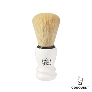 【 CONQUEST 】義大利 OMEGA 專業修容鬍刷品牌 S10108 白色刮鬍刷 S-Brush 合成纖維刷