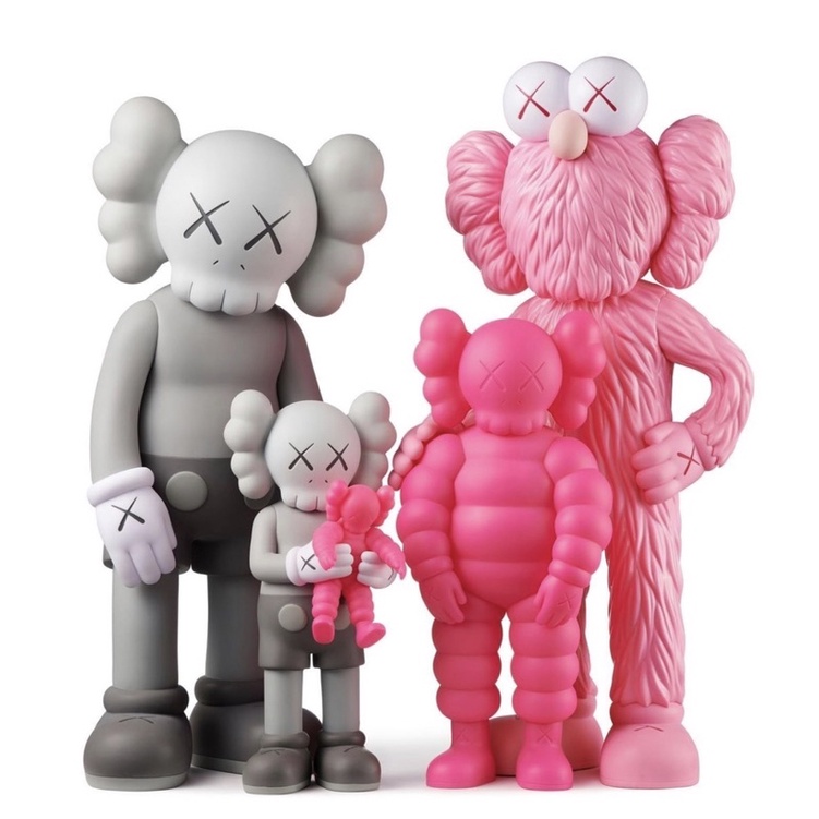 KAWS Family Vinyl Figures pink gray 粉色 公仔玩具 全新官網公司貨