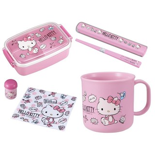 全日本製 HELLO KITTY 限量福袋 筷子套 耐熱杯 便當盒 毛巾杯 餐具組 正版 J00019010