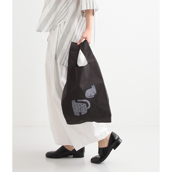 日本 優質傘布布包 貓咪 潑水環保購物袋 手提袋 雨衣包包 防潑水加工 防水塗層不易弄髒 動物圖騰 折疊收納