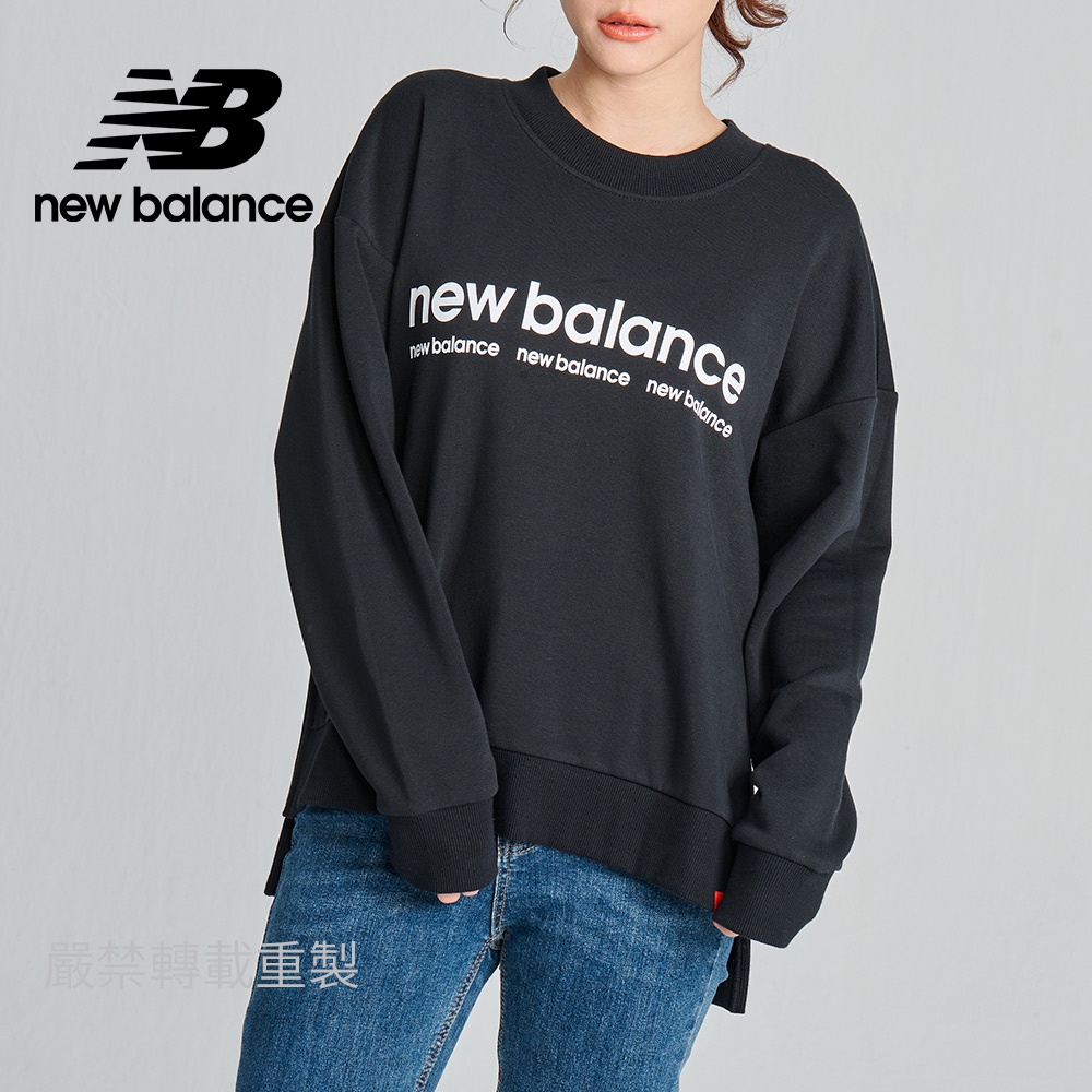 【New Balance】 NB 圓領長袖上衣_女性_黑色_AWT13520BK