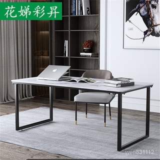 小小洋傢俱專營店巖板書桌輕奢辦公桌北歐巖板電腦桌臺式書桌臥室家用餐桌書法桌現代簡約學習辦公桌子高檔