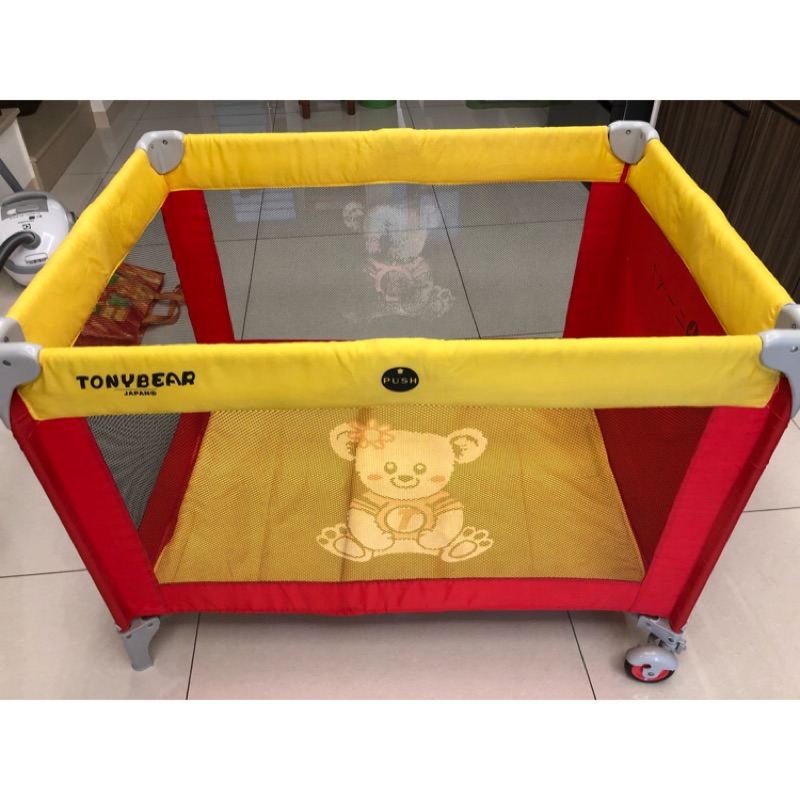 tonybear 湯尼熊 湯尼寶貝 單層遊戲床 遊戲床 二手 嬰兒遊戲床 攜帶式遊戲床
