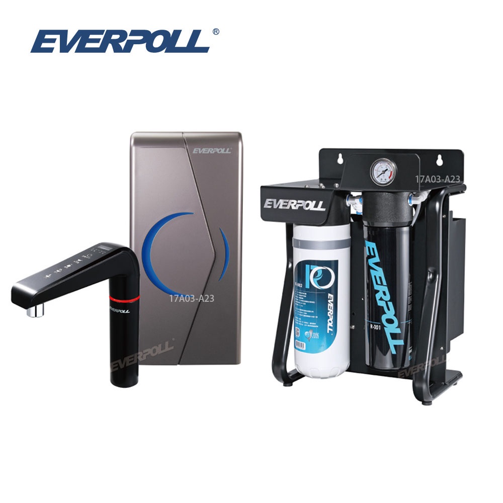 【EVERPOLL】直出式極淨純水設備+廚下型雙溫UV觸控飲水機 (RO-900+EVB-298-E)