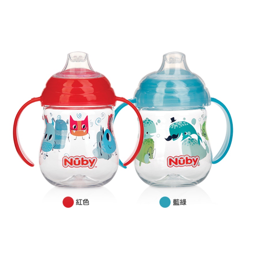 Nuby 晶透學飲杯(鴨嘴)270ml 2色可選