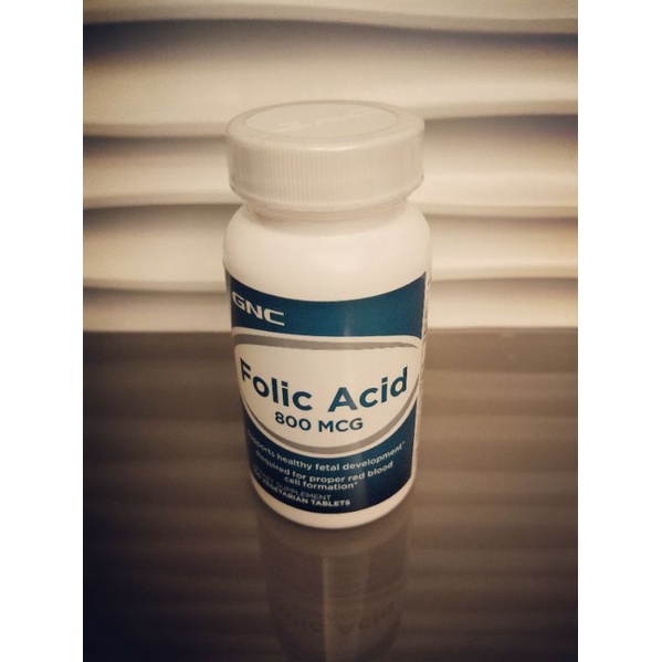 GNC葉酸 Folic Acid 800mcg (100顆 素食錠)
