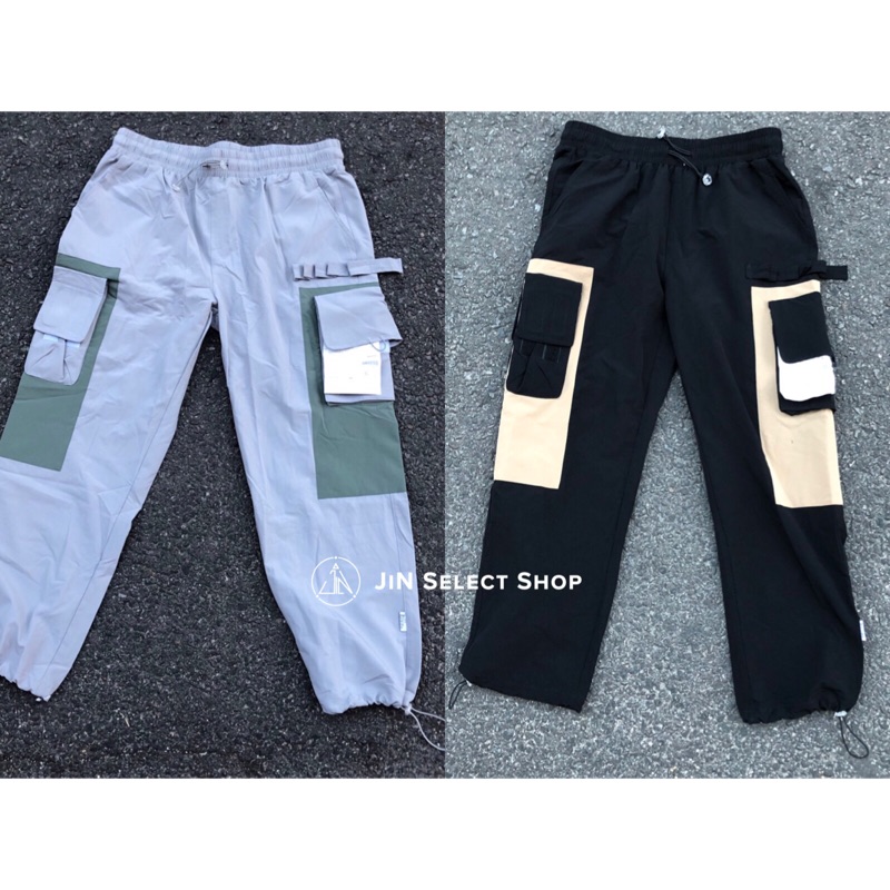 Jin 韓國n C 外露標籤解構機能風褲korea Select 蝦皮購物