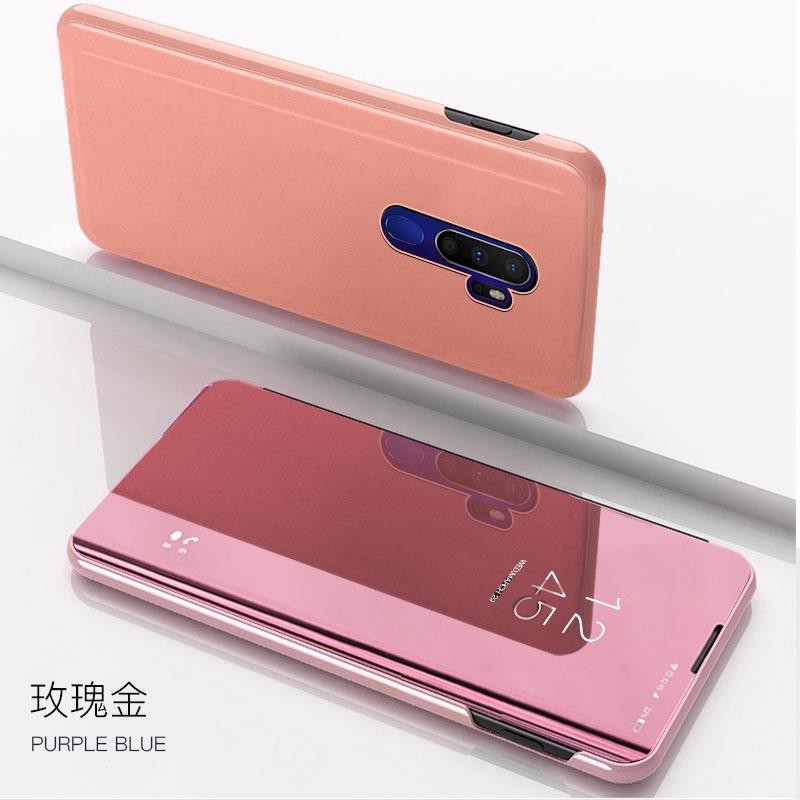 熱賣/oppo A9 2020翻蓋手機殼鏡面智能皮套透明全包防摔保護殼男女款OPPOA9薄 reno2