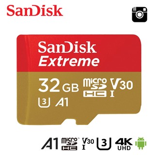 公司貨 SanDisk 32GB Extreme microSDHC UHS-I 傳輸速度高達 100MB 記憶卡 A1