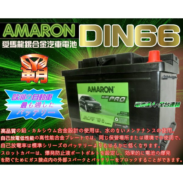 【電池達人】愛馬龍 DIN66 汽車電池 SHUMA 雪鐵龍 C2 C3 標誌 起亞 現代 ELANTRA 歐寶 奧迪