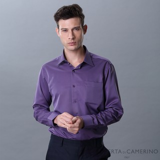 ROBERTA諾貝達 台灣製 合身版 吸溼排汗長袖襯衫 深紫