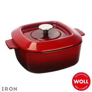 《WOLL》德國歐爾-IRON 24cm方型鑄鐵鍋 紅