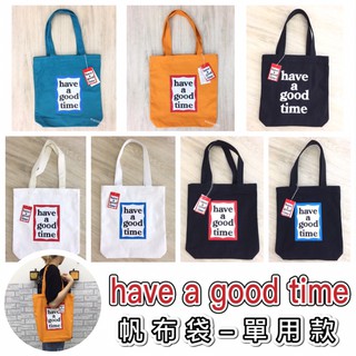 POKER📣(免運-正韓) have a good time 潮流帆布包 單用款 帆布袋 文青提袋 購物袋 手提袋