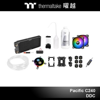 曜越 Pacific C240 DDC 軟管水冷組合包 含水冷頭 銅冷排 風扇 水箱幫浦 水冷液 轉接頭 軟管
