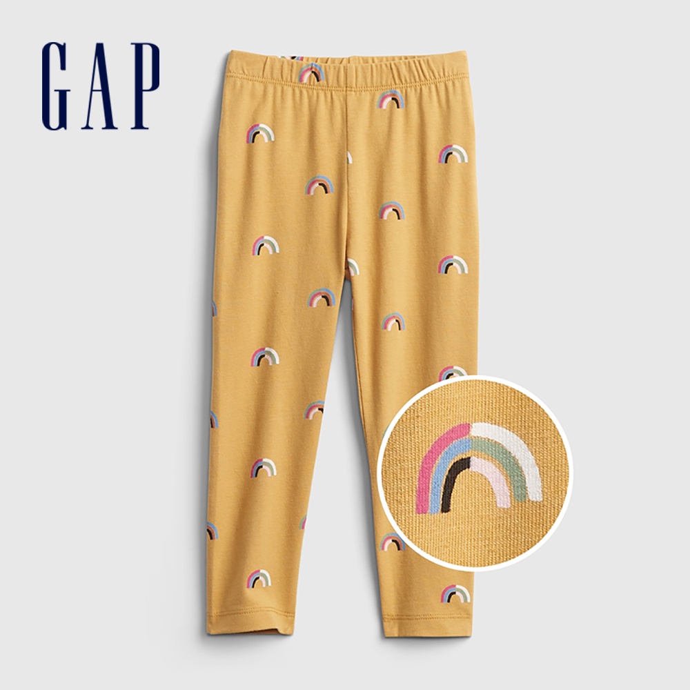Gap 女幼童裝 紮染彈力針織長褲 布萊納系列-黃色(731988)