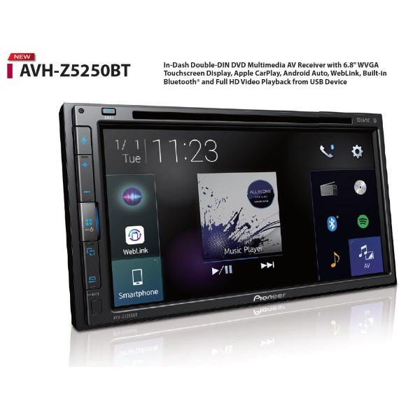 先鋒 Pioneer AVH-Z5250BT 6.8吋 CarPlay／DVD觸控螢幕主機2019新款