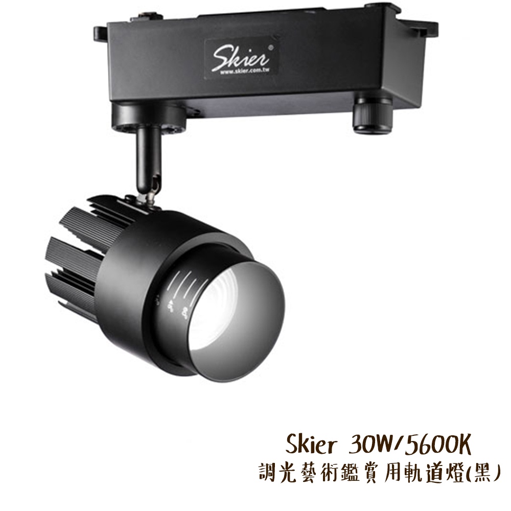 Skier 30W/5600K 調光藝術鑑賞用軌道燈 黑 白光 聚光調整 台灣製造 AAA523 [相機專家] 公司貨