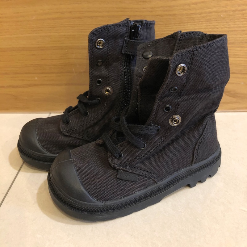 palladium 黑色帆布童鞋 童靴