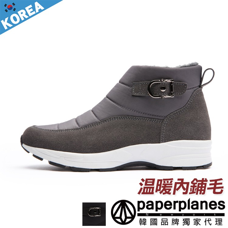 Paperplanes紙飛機內鋪毛厚底短靴雪靴 2色正韓製版型偏小 蝦皮購物