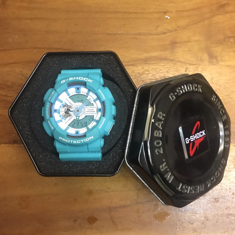 G-SHOCK手錶腕錶大錶面運動手錶 蒂芬妮綠 二手 附鐵盒