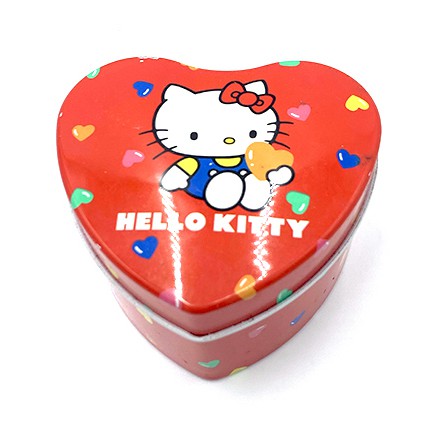 【現貨】正版 三麗鷗 Hello Kitty 凱蒂貓 周邊 造型 愛心 小 鐵盒 收納 首飾 珠寶 紅色