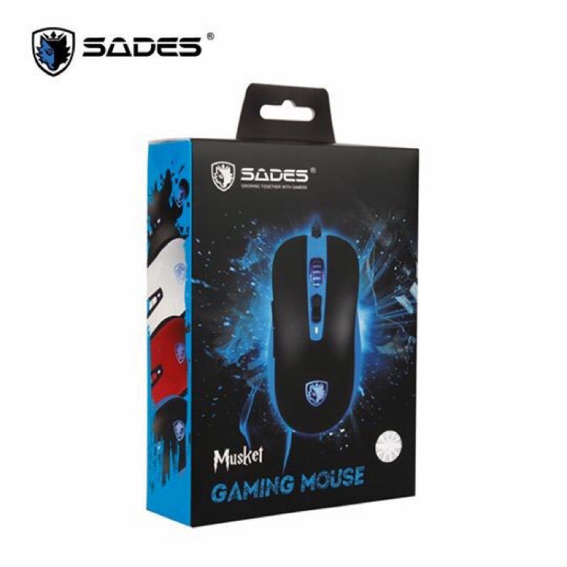 [全新] SADES MUSKET 狼火槍 RGB 巨集變頻電競滑鼠 黑色（附產品保固卡）