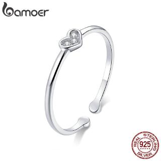 Bamoer 925 純銀時尚戒指女士心形 SCR491