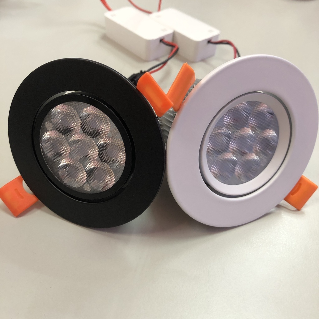 【連體透鏡崁燈】LED10W  7公分開孔LED7燈崁燈 連體透鏡燈珠崁入式燈具可調角度
