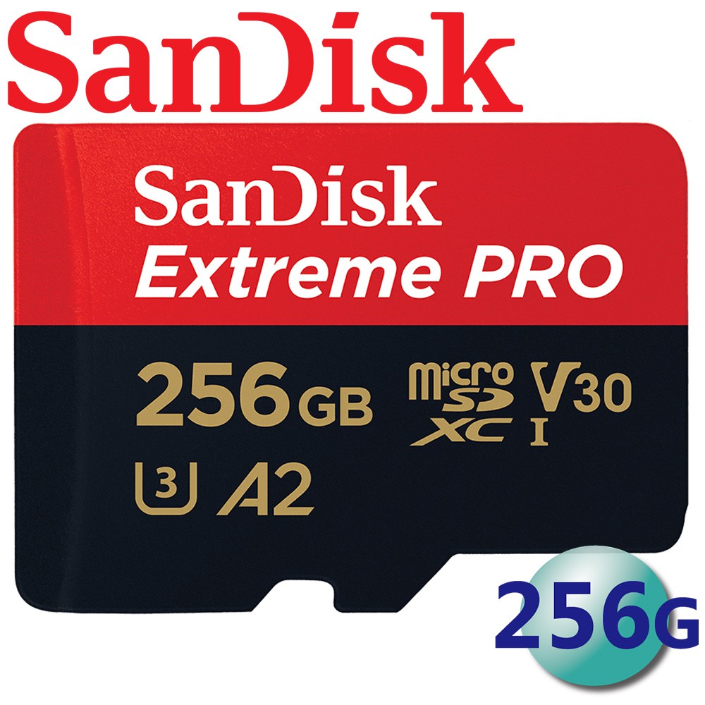 SanDisk 256GB Extreme Pro microSDXC TF V30 A2 256G 記憶卡
