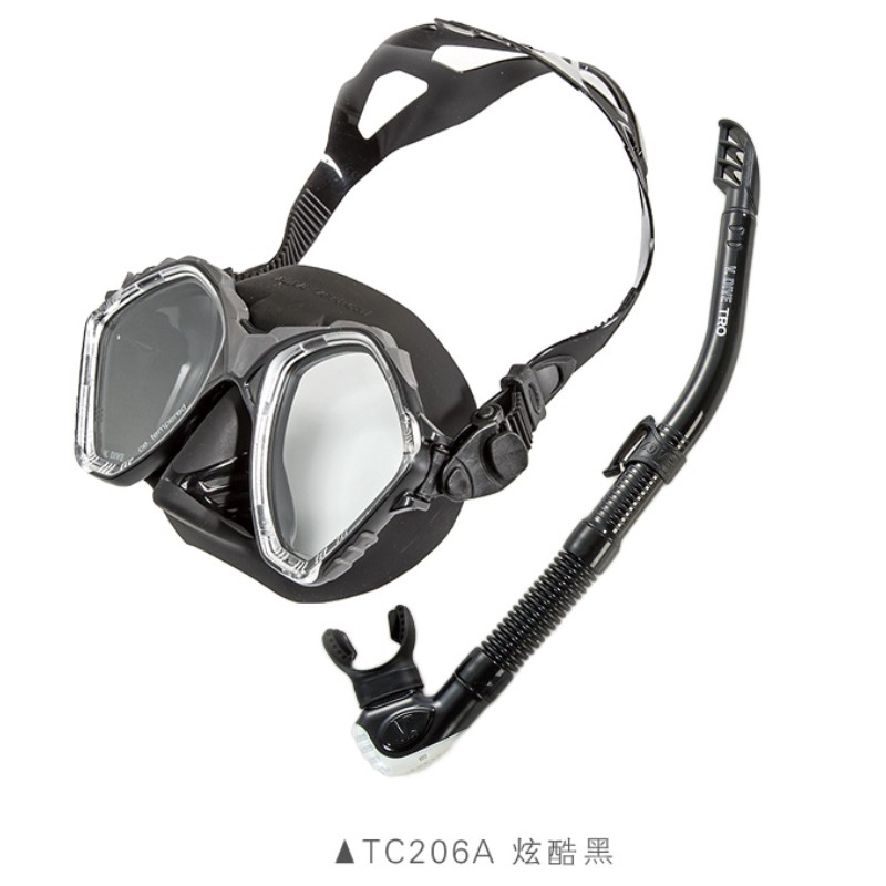 【V.DIVE威帶夫】TC206 大視野深潛浮潛水肺專業潛水面鏡呼吸管組