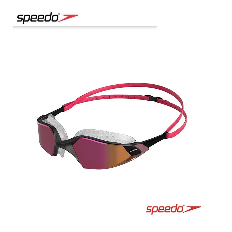Speedo Aquapulse Pro Mirror 成人運動泳鏡 紅/玫瑰金 蝦皮購物