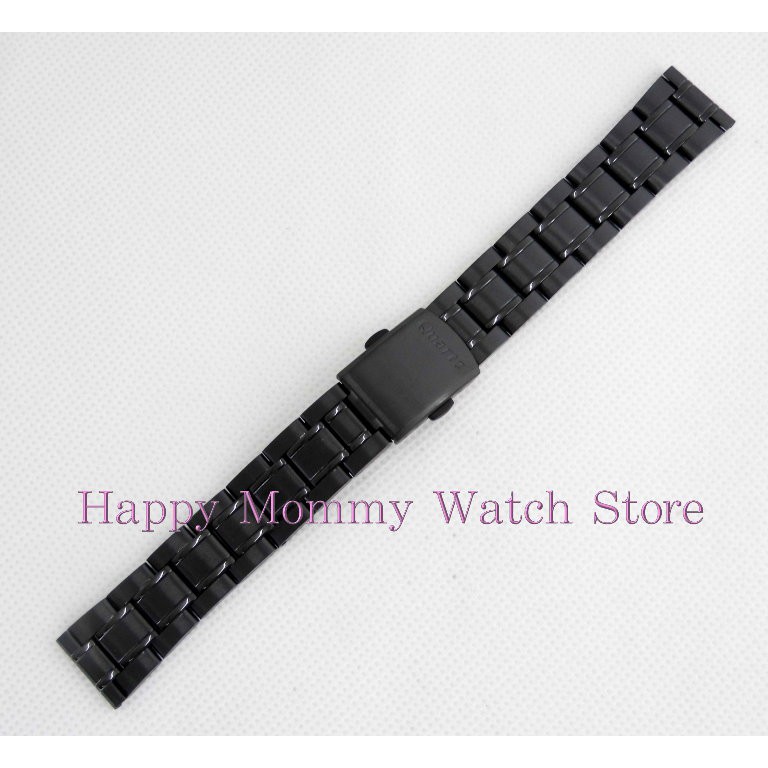 【 幸福媽咪 】專業錶帶 不鏽鋼帶鍍黑 送彈簧棒 12mm 14mm 16mm 18mm 20mm 22mm