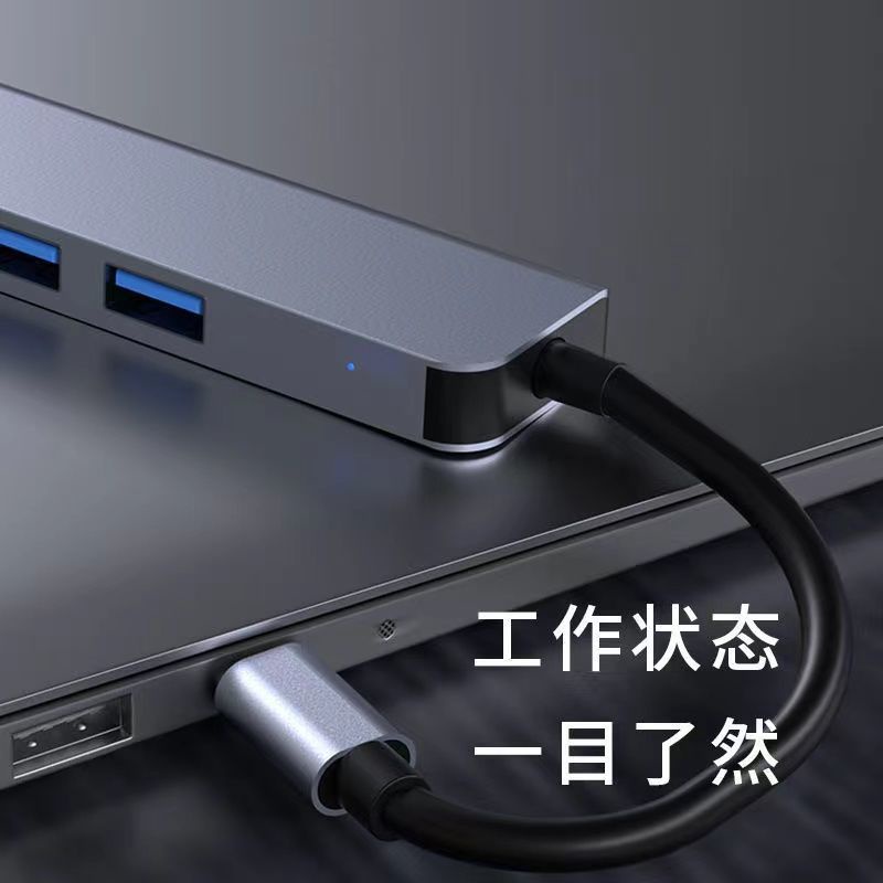 TypeC 擴展塢 5 合 1 USB-C 轉 HDMI VGA PD 網口轉接頭 適用蘋果華為擴展器