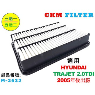 【CKM】專利 濕式 HYUNDAI 現代 TRAJET 2.0 柴油車 空氣濾網 引擎濾網 空氣芯 超越 原廠 正廠