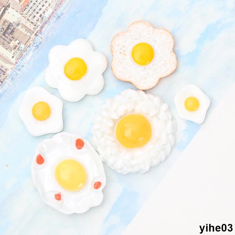 熱銷款♥荷包蛋煎蛋太陽蛋樹脂配件滴膠手機殼材料diy奶油膠兒童發飾材料