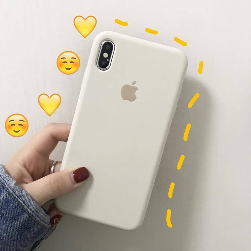 現貨 Ins冷淡風iphone 6 7 8 X全系列保護殼蘋果手機殼液態硅膠古董白全包軟套 蝦皮購物